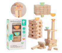 Žaislinis medinis stalo žaidimas vaikams | Paukščių statymas ant kaladėlių | Classic World CW20141